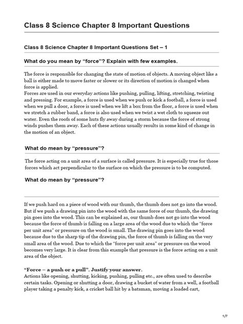 All Question Answer of Science Chapter 8 的图像结果