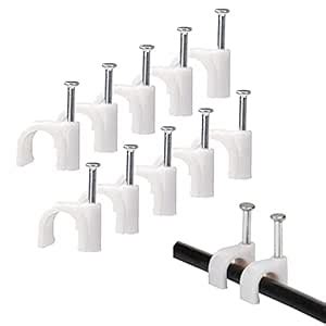 BICMTE Cable Clips with Steel Nail, Round Cable Clips，Wire Tacks with ...