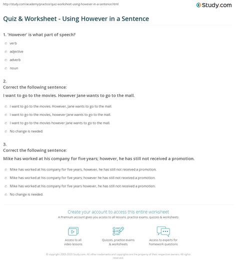 Using However In A Sentence