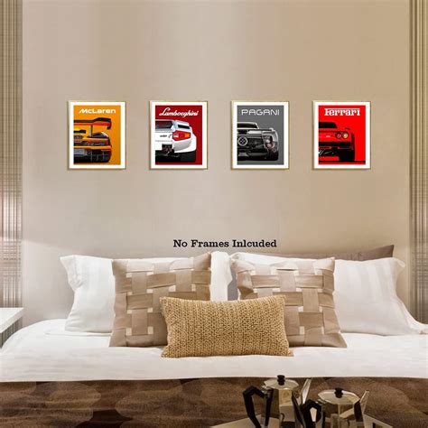 NIIORTY Modern Supercar Wall Art Prints Set, Cool Racing India | Ubuy