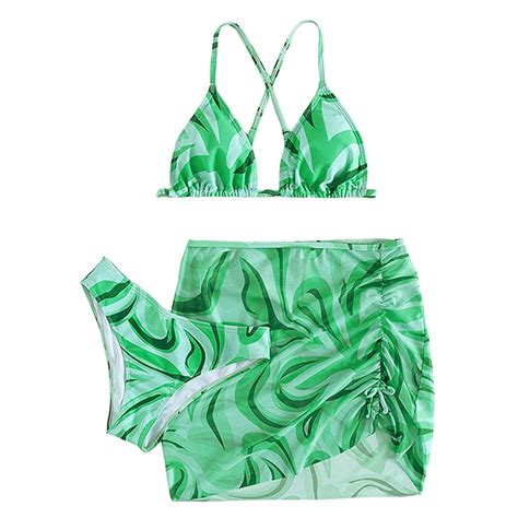 WNVMWI Girls Swim Suit Green Toddler Baby Girl's 3 Piece Swimsuits ...