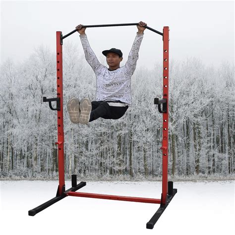 HASHTAG FITNESS Barbell Rack Squat Stand Power Rack with j Hooks for ...