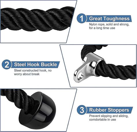 Tricep Rope Cable Attachment, Bicep Pull Down Cable, Heavy Duty Nylon ...