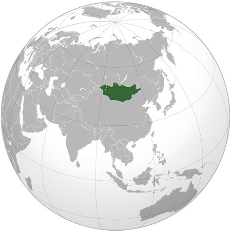 Location of the Mongolia in the World Map