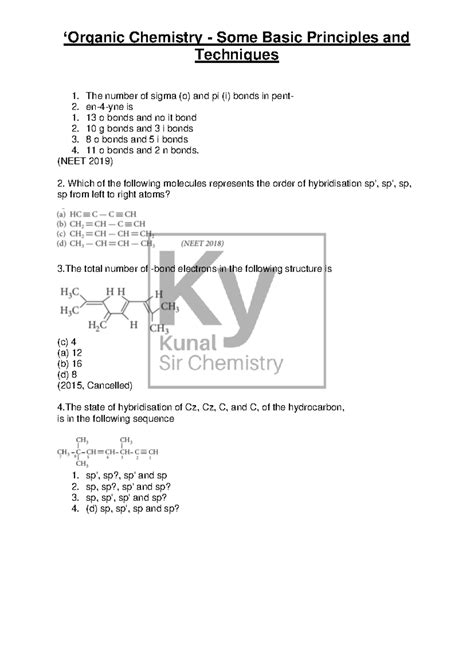Chemistry GOC N2 - PYQs and Basic Principles Review - Studocu
