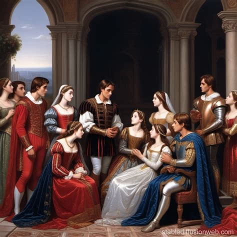 romeo with juliet riding horses out on a farm with a broken down house ...