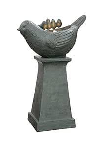 Hi-Line Gift Ltd. Lighted Bird Bath Fountain Outdoor with Warm White ...
