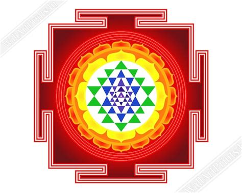 Sri Yantra Poster Shri Yantra Mother of All Yantras Sri - Etsy India