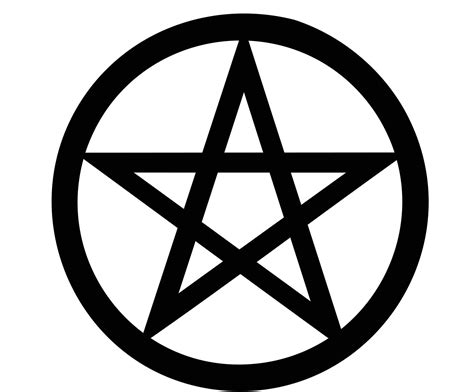 wicca pentagrama símbolo religioso preto e branco ícone 2d 16670552 ...