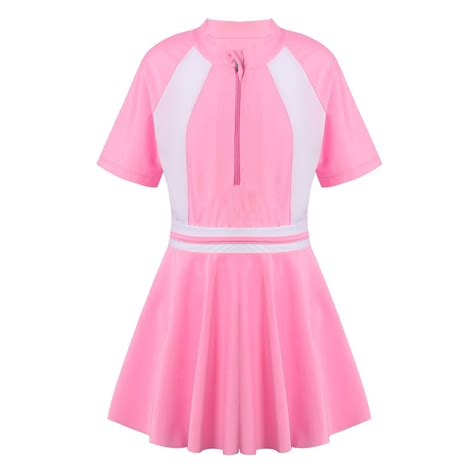 Kids Teens Swimwear Sets Pink Swim Tops with Skirt... – Grandado