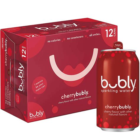 Buy bubly Sparkling Water, Cherry, 12 ounce Cans (Pack of 12) Online at ...