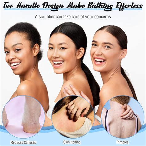 Buy 2 Pack Men Back Scrubber for Shower Exfoliating Washcloth Back ...