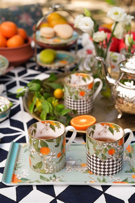 Set Of 2- Tangerine Tea Mugs