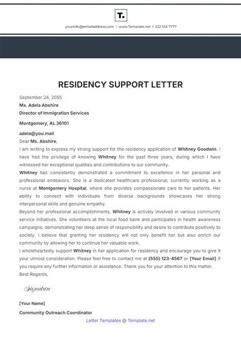 Template For Letter Of Support - prntbl.concejomunicipaldechinu.gov.co