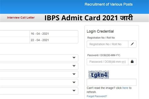 IBPS Admit Card 2021 Released: IBPS ने जारी किया इन विभिन्न पदों का ...