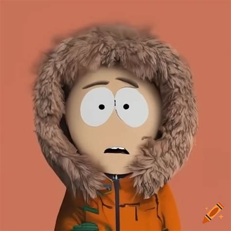 South park character in orange parka on Craiyon