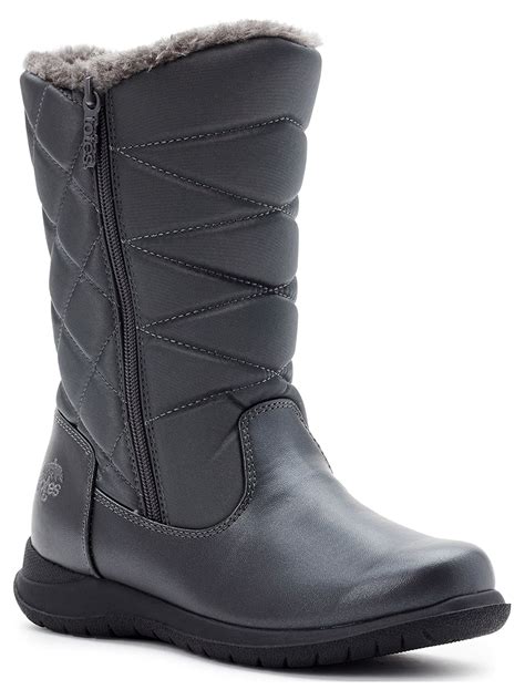 Totes Women's Edgen Waterproof Zip Up Snow Boots, Sizes 6-11, Wide ...