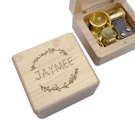 Personalised Engraved Wooden Musical Box - The Peppy Curator
