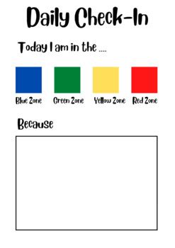 Daily Check-In - SEL - Zones - Journal by Ideas In First | TPT