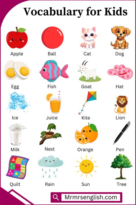 Learning Basic Words for Kids 的图像结果