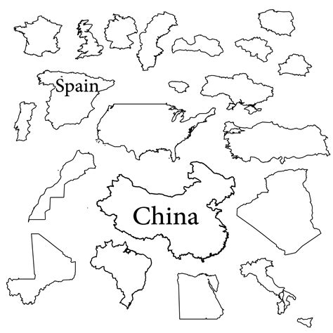 Individual World Countries Maps SVG, Country Nation National Map Outline Print PDF, Cricut Cut ...