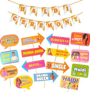 Party Decorz Haldi Ceremony Photo Booth Party Props And Banner Combo ...