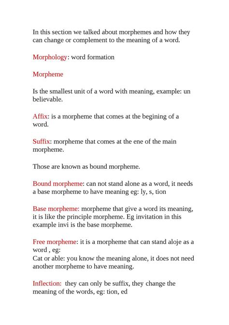 Calaméo - types of morphemes