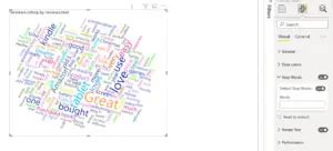 Power BI Word Cloud Visual 的图像结果