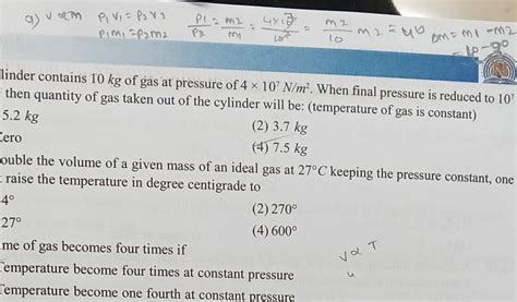 a) vsicp1 v1 p1 m1 =p2 v2 m2 p2 p1 =m1 m2 =104×17 =10m2 m2 =46 mm=m1
