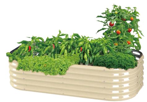 17"Tall Large L Shape Outdoor Galvanized Planter Box Modular Corrugated ...