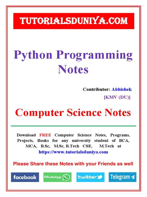 Image result for Python Full Course Notes PDF Free Download