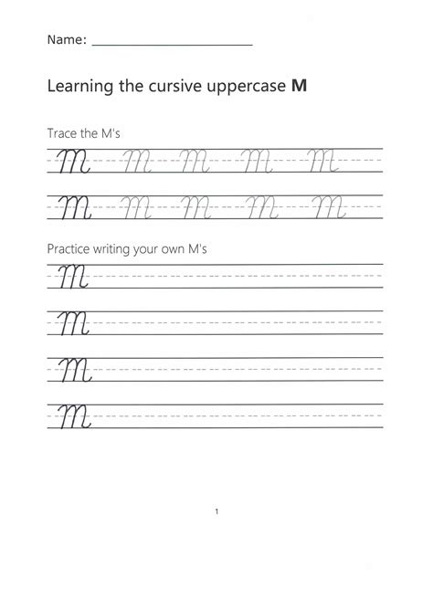 Cursive M - How to Write a Capital M in Cursive