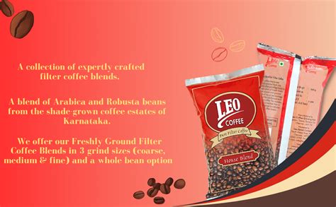 LEO COFFEE House Blend Coffee, 100% Pure Filter Coffee Powder, 500G ...