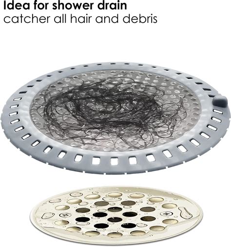 Buy Seatery 2PCS Shower Drain Hair Catcher/ Strainer/ Cover/ Filter ...