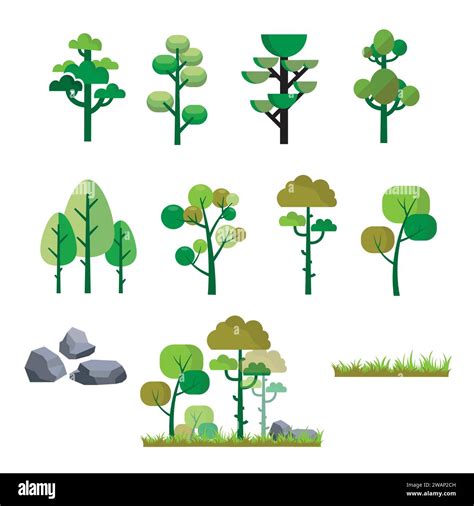 Best 32+ Free Colorful Trees Vector Set
