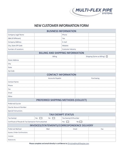Customer Information Form PDF 的图像结果