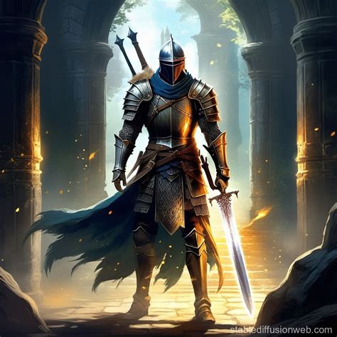 Disheveled Dark Souls Character with Rifle | Stable Diffusion Online