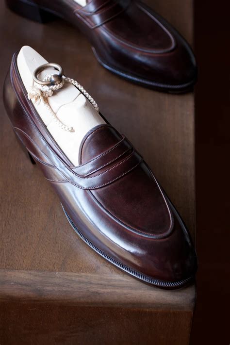 Reddish Brown Leather Slip On Crossed Component Loafers - Loafers