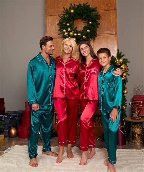 Family Xmas Satin Pjs For, Custom Satin Pajamas, Christmas Pajamas ...