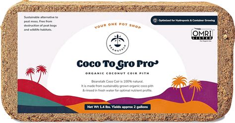 Organic Coco Coir 1.4 lbs, 1 Brick Coco to GRO Pro India | Ubuy