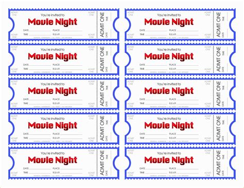 Free Movie Ticket Template Of Make Your Own Movie Night Tickets ...