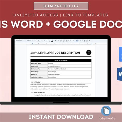 Image result for Java Developer Job Description Template