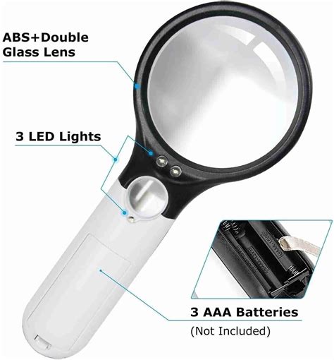 TNEMEC Reading Magnifying 3X & 45x Glass Lens Jewelry Loupe and for ...