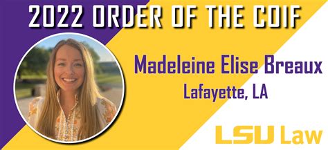 2022 Order of the Coif: Madeleine Elise Breaux | LSU Law – News