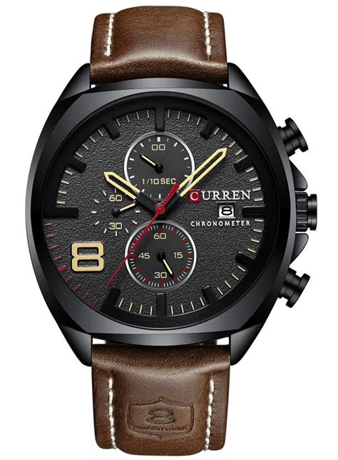 Mens Leather Strap Watches Classic Casual Dress Stainless Steel ...