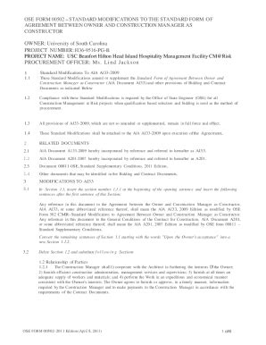 Fillable Online standard modifications to the standard form of ...