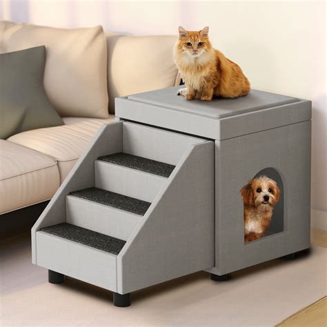 Dextrus 3 Steps Folding Pet Stairs,Cat Stairs,Dog Cat Ladder for High ...