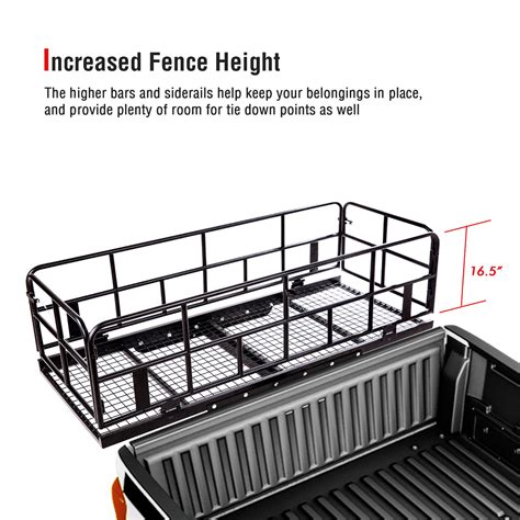 AA Products Hitch Mount Basket Foldable Storage Steel Cargo Carrier Rack, Fits 2 Trailer Mounted ...