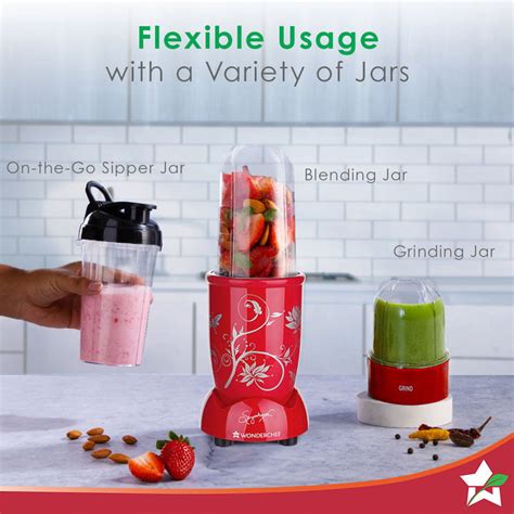 Wonderchef Nutri-Blend Mixer Grinder 500W Red | Smoothie Maker