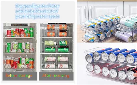 Buy MosQuick® Rolling Soda Can Organizer for Refrigerator Can Dispenser ...